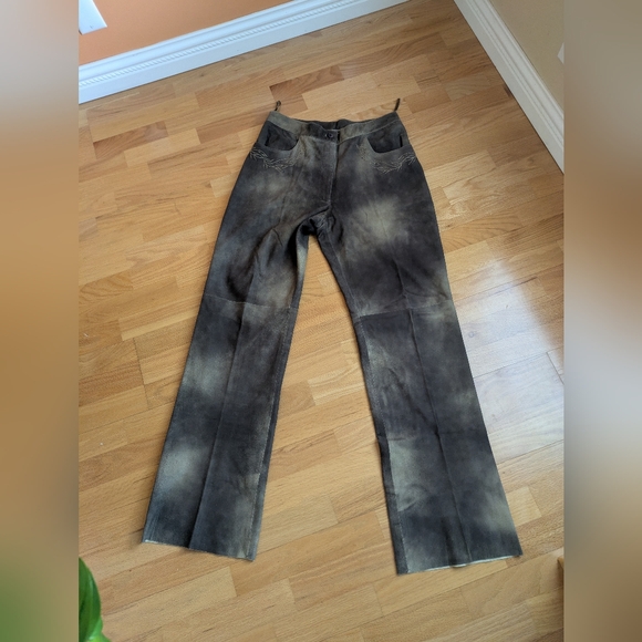 B&C Marble Gray Leather Pants - Picture 3 of 15